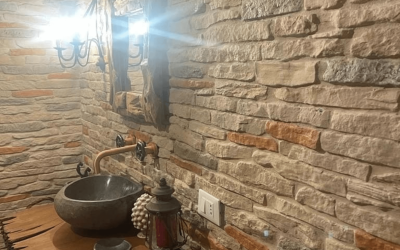 Design dei bagni 2025: rivestimenti in pietra
